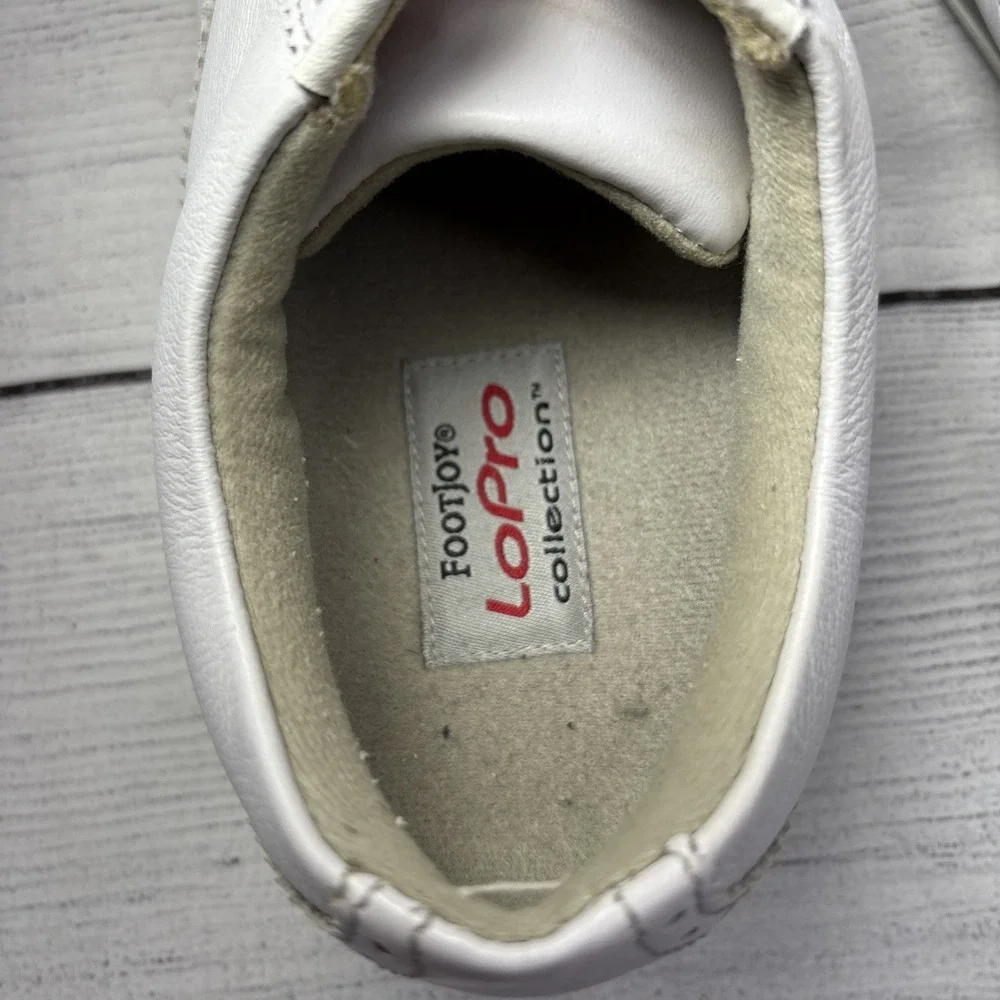 FootJoy LoPro Golf Shoes Comfort Wingtip White Leather Rainbow Laces Size 7.5M